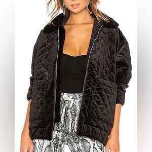 I.AM.GIA | Contraband Quilted Velvet Jacket in Black Midnight Size Large